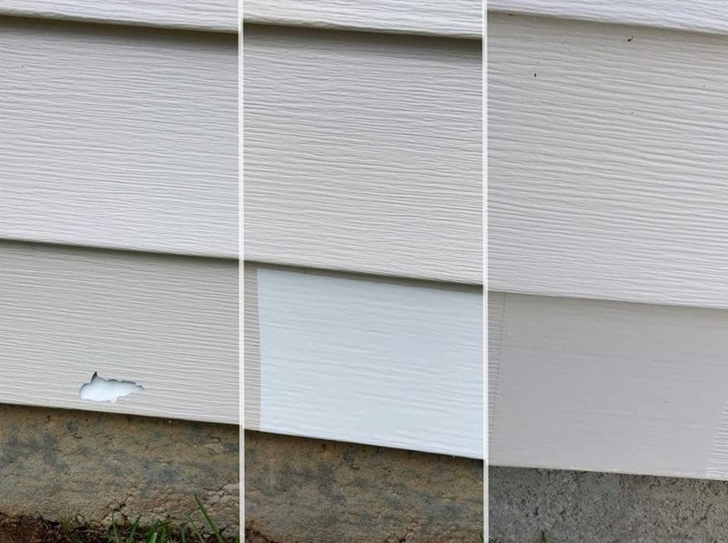 Mendyl Vinyl and Stucco Siding Repair Kit - Cover Any Cracks Holes or Blemishes - White Durable Self-Adhesive Paintable Vinyl Siding Patch Cut to Fit and Cover Any Cracks - 2 Patches (10) 10