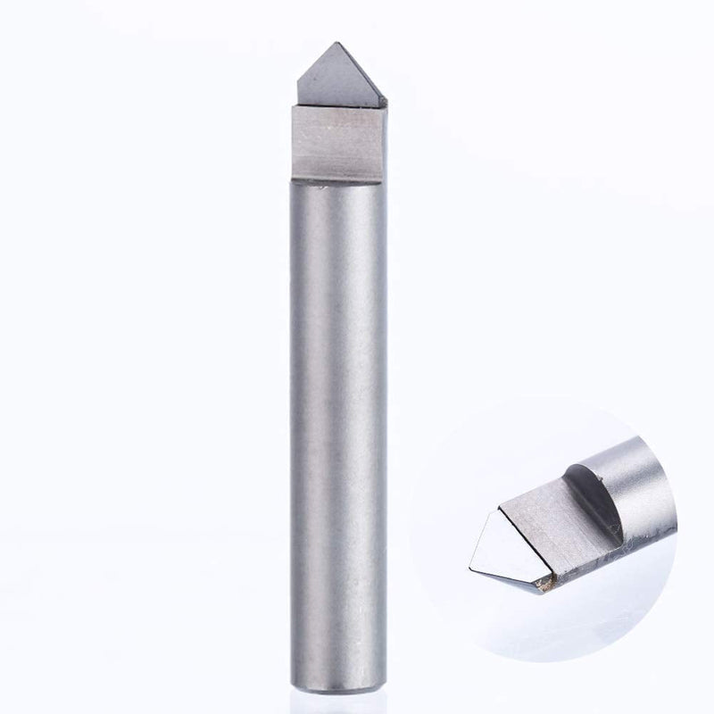 HUHAO 40 Degree 0.2mm Tip Diamond Engraving Bit Stone Tools 6mm Shank CNC End Milling Cutter Marble PCD Engraver Hard Granite Lettering Carving (3682)