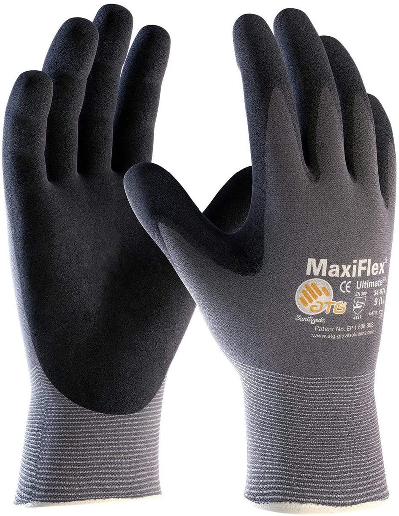 MaxiFlex Safety Work Gloves 34-874 Nitrile Micro-Foam Grip Palm & Fingers - Excellent grip and abrasion resistance 1 3X-Large