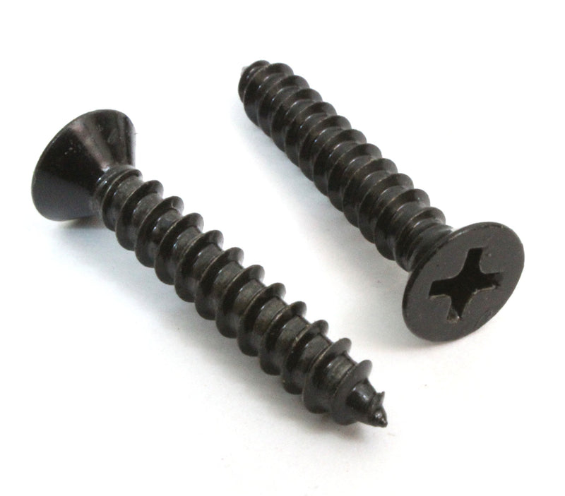 Bolt Dropper #6 x 3/4 Inch Wood Screws, Pack of 100 - Xylan Coated Stainless Steel Flat Head Phillips Black Screws - Corrosion Resistant for Wood, Drywall Applications, and Outdoor Use #6 x 3/4"