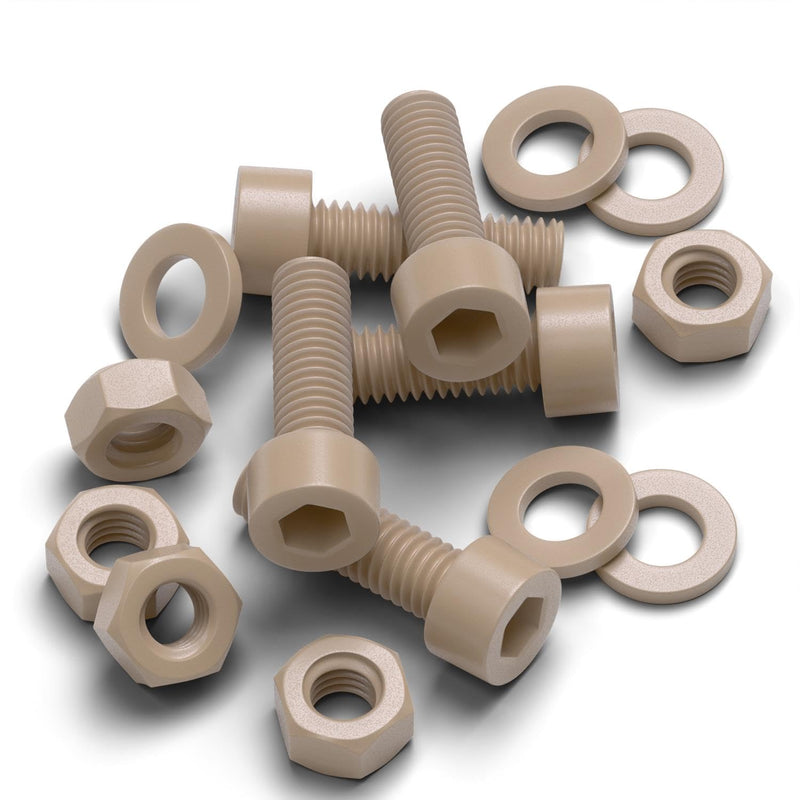 5 x PEEK Hex Socket Head Screws M6 x 20 mm Nuts & Bolts - Peek Plastic Nuts and Bolts, Anti Corrosion, Chemical Resistant, high Temperature Resistance (15/64 x 25/32 in)