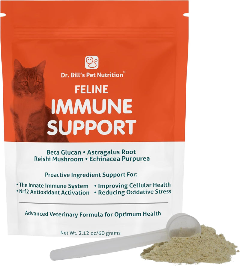 Dr. Bill’s Feline Immune Support | Pet Supplement | Immune Support for Cats | Colostrum for Cats | Includes Beta Glucan, Lactoferrin, Colostrum, Zinc, Coenzyme Q-10, and Bifidobacterium - PawsPlanet Australia