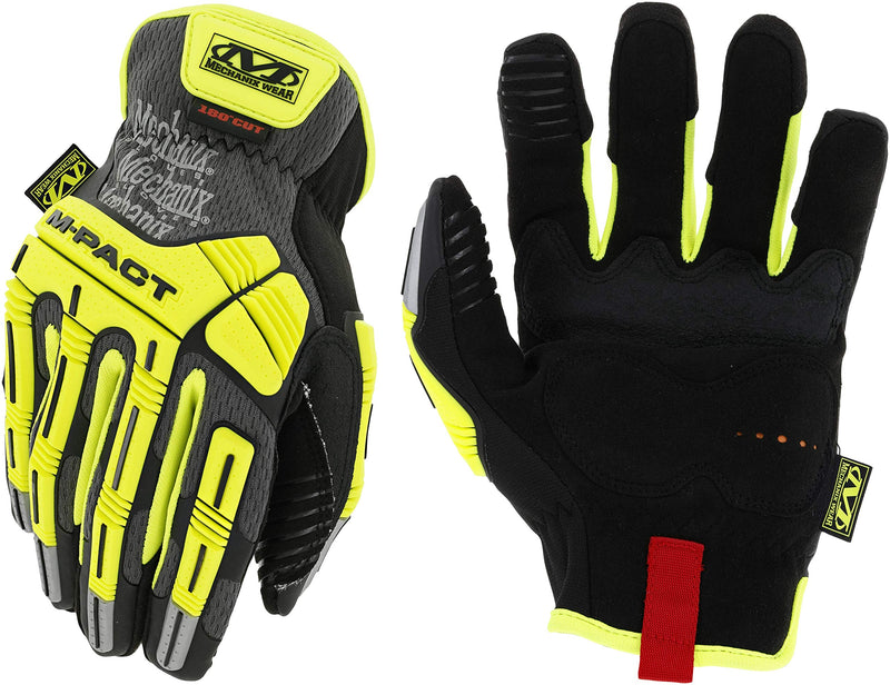 Mechanix Wear: Hi-Viz M-Pact Open Cuff E5 Work Gloves (X-Large, Fluorescent Yellow) X-Large