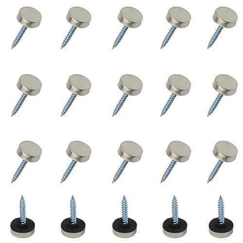 20PCS Stainless Steel Decorative Screws 13MM Screw Caps Mirror Screws with Caps Decorative Screw Covers (Silver)