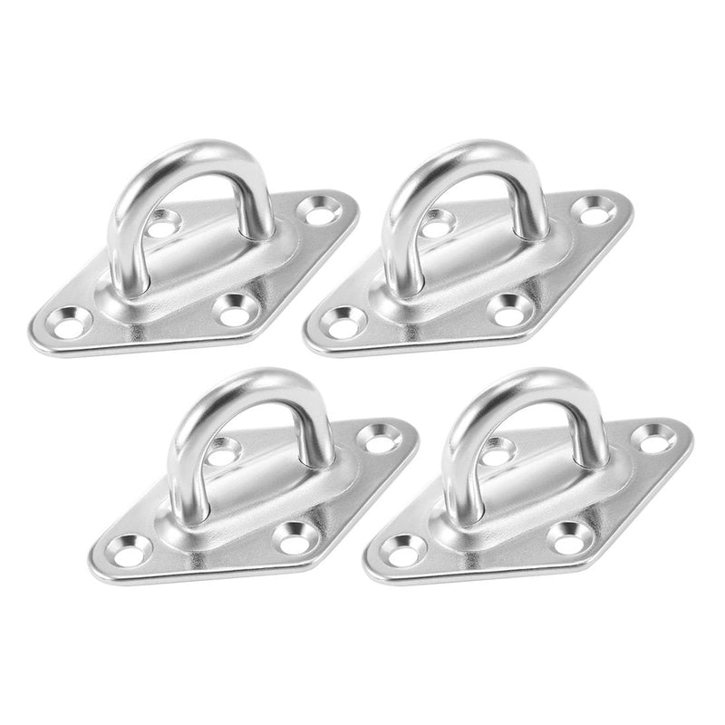 uxcell 316 Stainless Steel 8mm Thick Ring Sail Shade Diamond Pad Eye Boat Rigging 4pcs