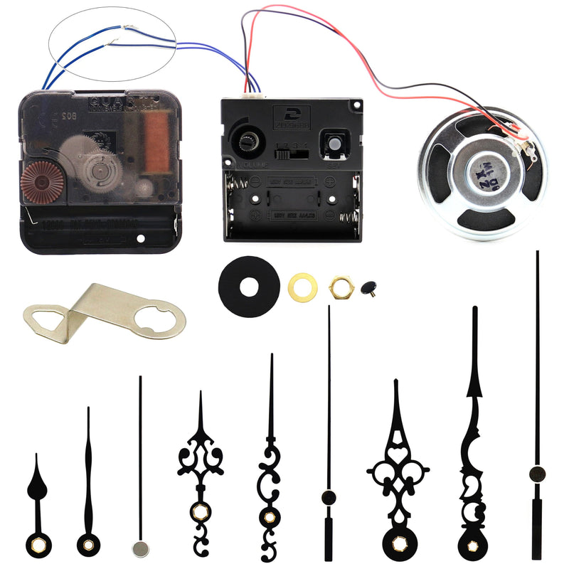 Youngtown 12888 Trigger Quartz Clock Movement with Music Chime Box 5/16 Inch Maximum Dial Thickness, 25/32 Inch Total Shaft Length 3/4 inch total shaft length