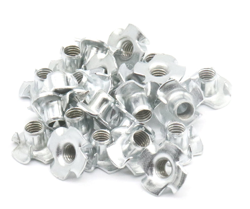 M4 x 6.5mm Carbon Steel T Nuts Zinc Plated 4 Pronged Tee Nut, Pack of 50 M4 50pcs