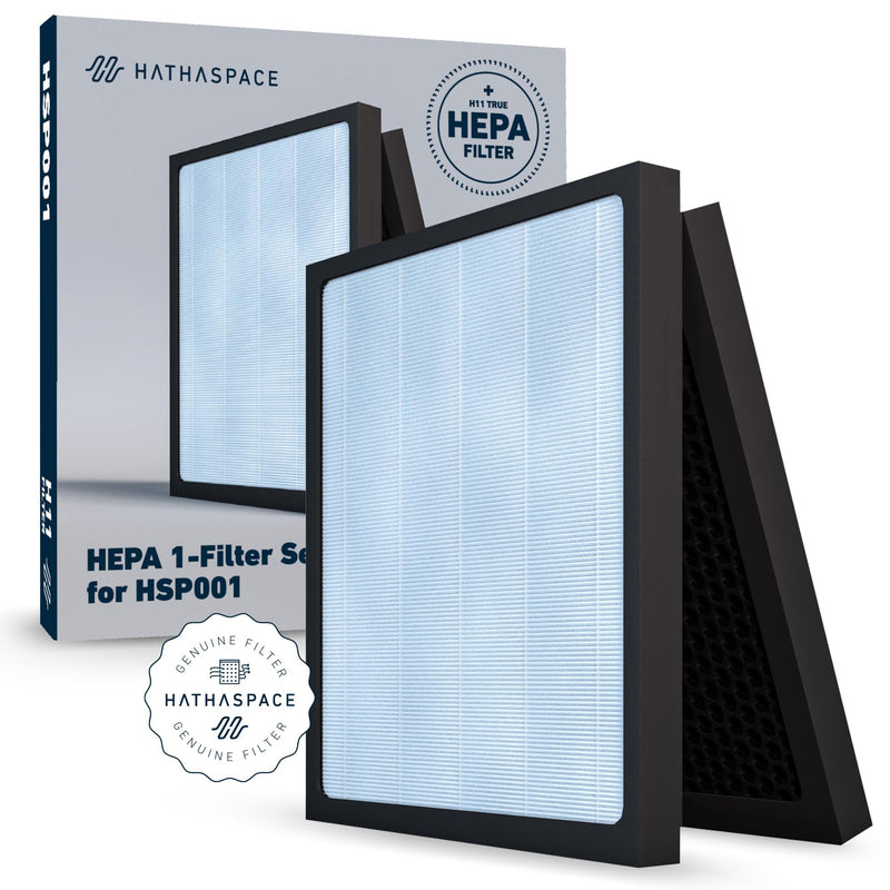 HATHASPACE Air Purifier Hepa Filter Replacement - Certified Filters for HSP001 Smart Purifiers - Easy to Install, Improved Air Quality - H11 True HEPA, 1 Pack 11.4" x 12.6" x 0.8"