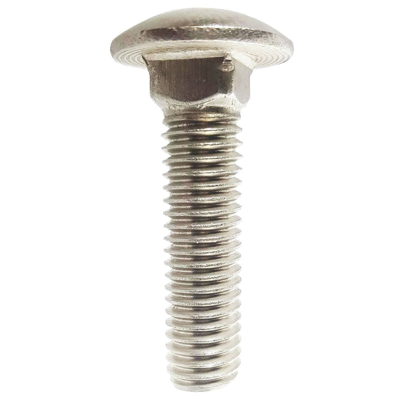 Small Parts FSC388CBSS Round Square-Neck Carriage Bolt, 18-8 Stainless Steel, Hex, 3/8"-16" Thread Size, 8" Long