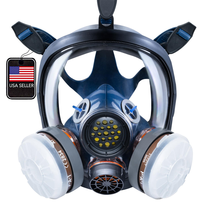 Parcil Distribution Full Face Respirator with Filter Black