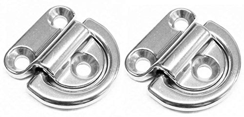 Two Marine Grade Stainless Steel Folding Pad Eye 11/32"
