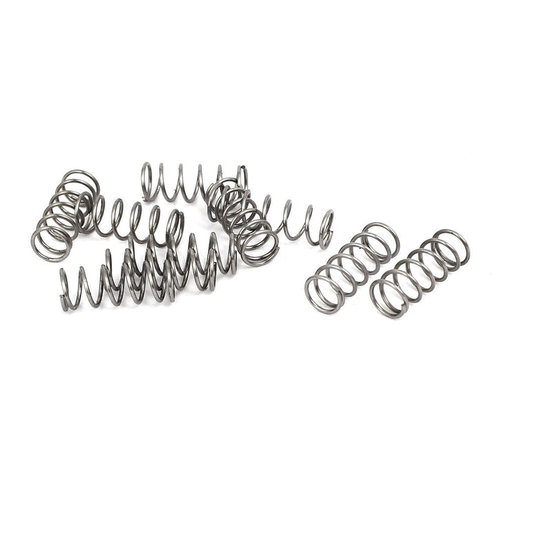 uxcell Compression Spring,304 Stainless Steel,6mm OD,0.6mm Wire Size,15mm Free Length,Silver Tone,10Pcs