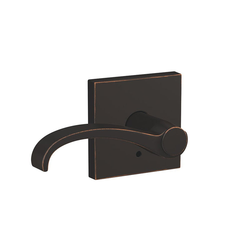 Schlage Custom FC172 WIT 716 COL Whitney Non-Turning Lever with Collins Trim, Aged Bronze Inactive