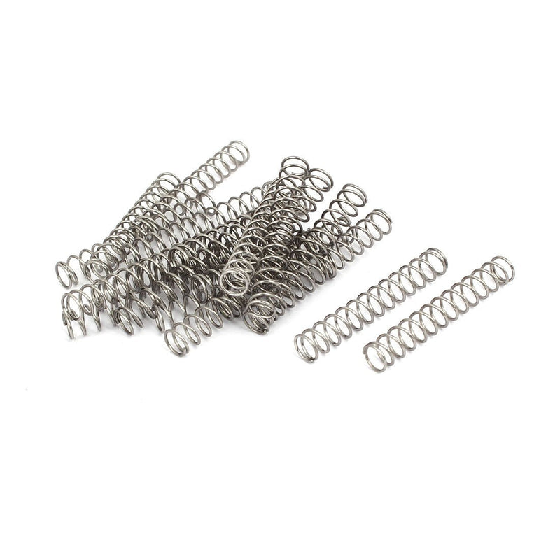 uxcell Compression Spring,304 Stainless Steel,8mm OD,0.8mm Wire Size,50mm Free Length,Silver Tone,20Pcs