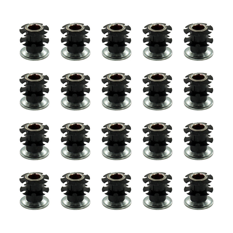 Outwater 1" Round Tube Caster Insert, 5/16-18 Thread, 20-Pack 20 Pack