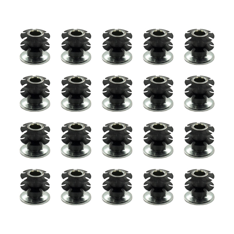 Outwater 1-1/8" Round Tube Caster Insert, 3/8-16 Thread, 20-Pack 20 Pack