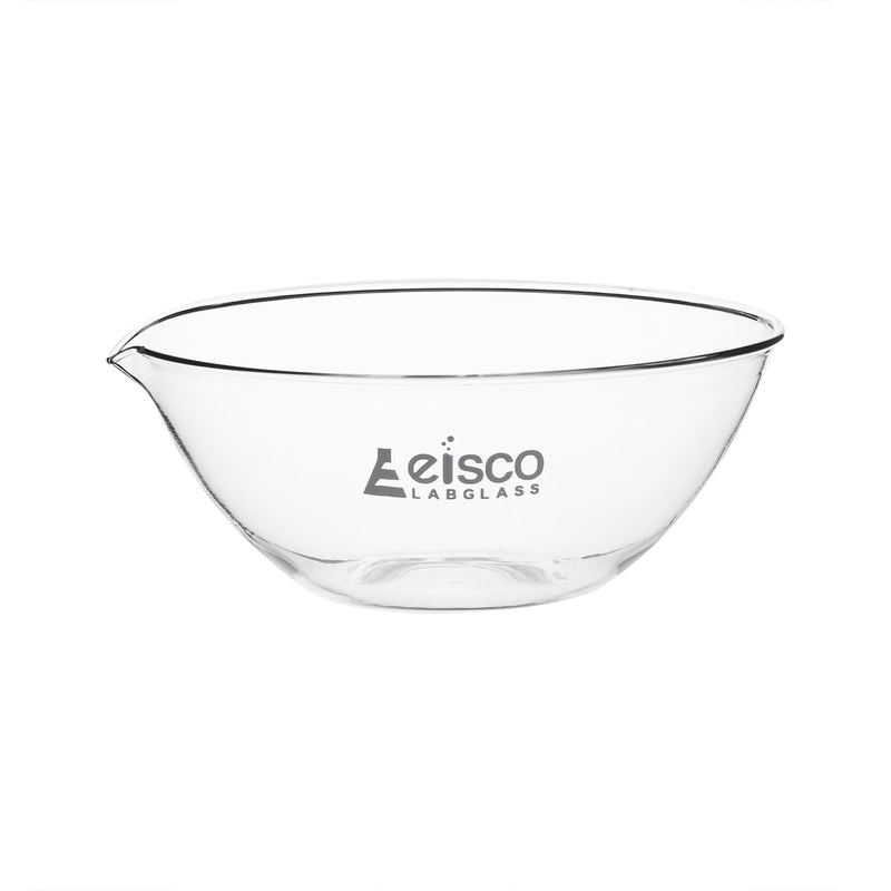 EISCO Evaporating Basin, 1000ml - Flat Bottom, with Spout - Borosilicate 3.3 Glass - Mixing Dish Bowl, Laboratory, Kitchen, Crafts