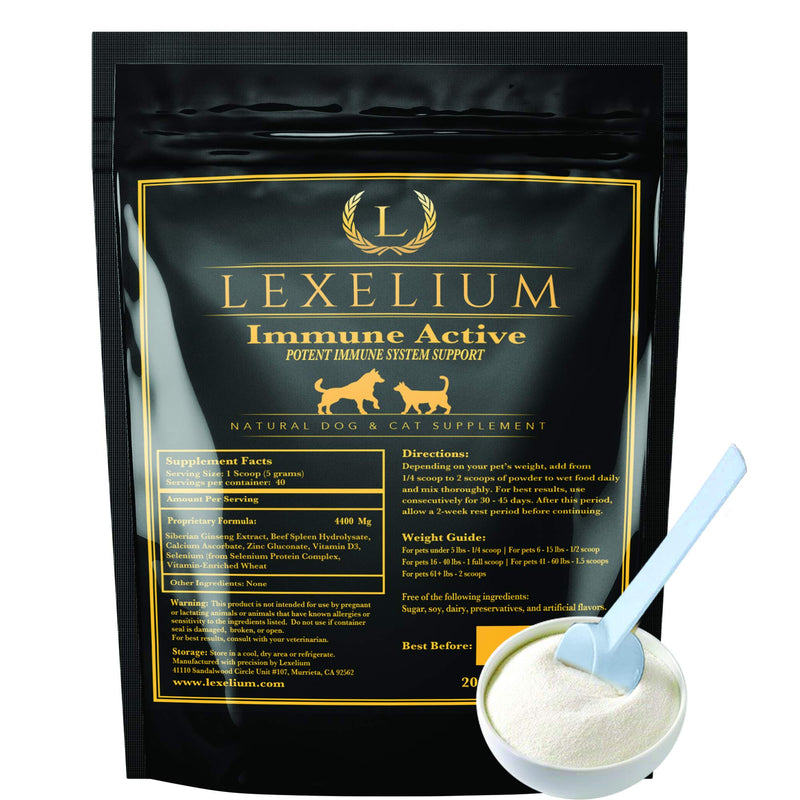 Immune Support for Cats and Dogs - Natural Immunity Supplement Powder Helps Detoxify and Protect Your Pets from Digestive, Respiratory and Skin Issues - Helps with Chronic Infections - 200g - PawsPlanet Australia