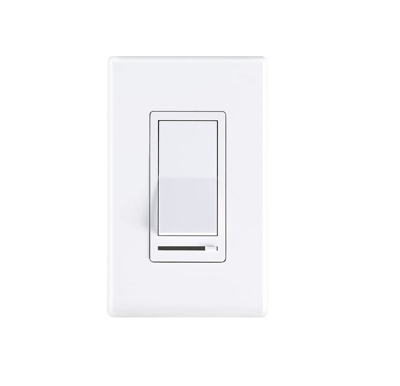 Cloudy Bay in Wall Dimmer Switch for LED Light/CFL/Incandescent,3-Way Single Pole Dimmable Slide,600 Watt max,Cover Plate Included 1-Pack