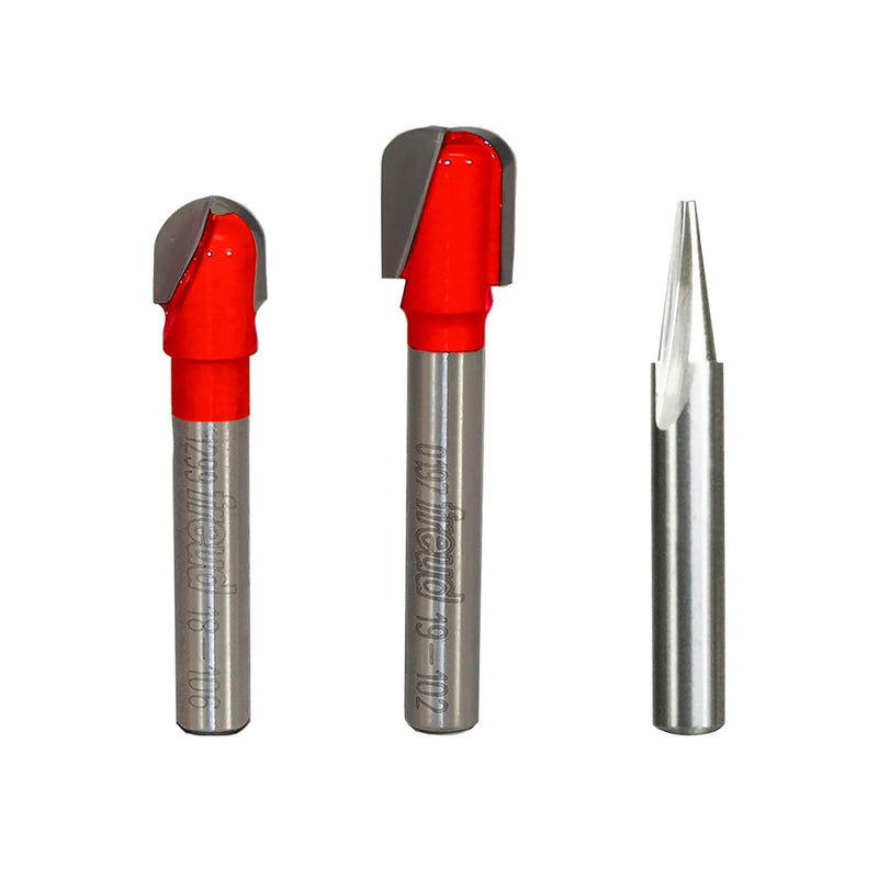 Freud CNC Lettering & Sign Making Set - 1/4" Shank, 3-Piece | For Wood, Plastics & Aluminum - TiCo Hi-Density, Solid Carbide, Black I.C.E. Coating, 2D & 3D Carving - 87-408