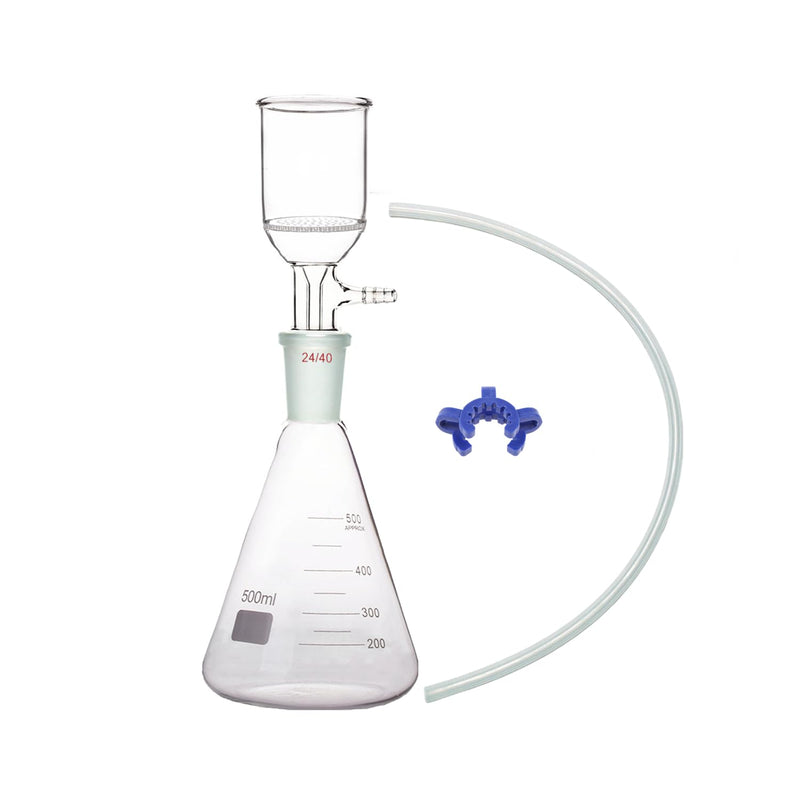 500ml,24/40,Suction Filtration Device,47mm Pore Buchner Funnel & Glass Flask