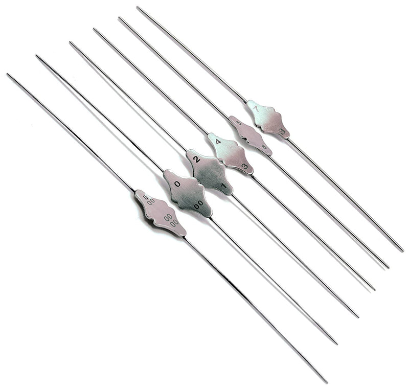 6 Pcs Bowman Lacrimal Probe 6" Surgical Dental ENT 0000-000, 00-0, 1-2, 3-4, 5-6, 7-8 Instruments