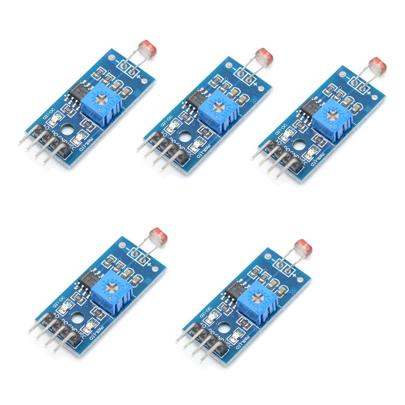 Oiyagai 5pcs LM393 Light Detection Optical Sensitive Resistance Sensor Module Photosensitive Sensor for Arduino (4PIN) 4PIN
