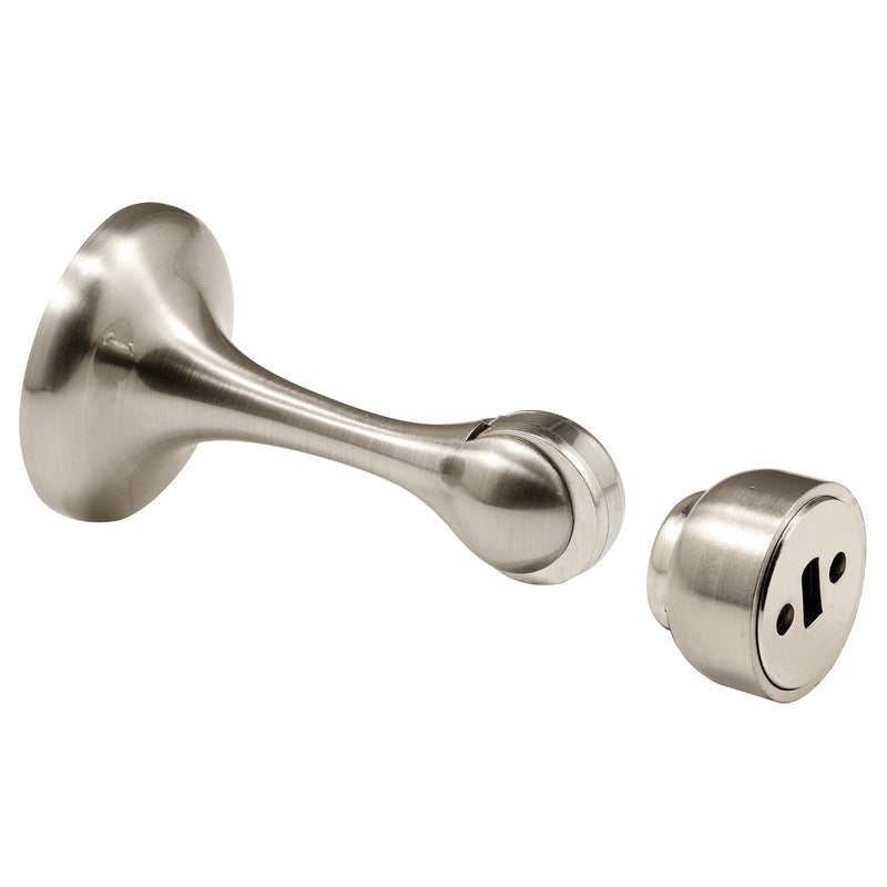 Prime-Line MP4910-1 Magnetic Door Holder, 2-7/8 In., Diecast, Satin Nickel Finish, Heavy (Single Pack)