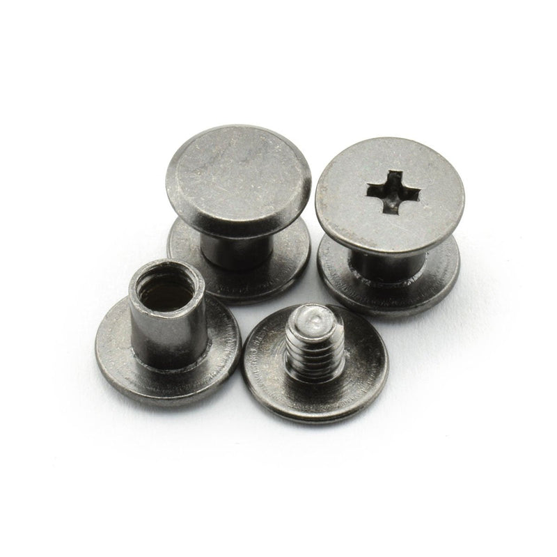 LQ Industrial 120pcs Chicago Screw Cross Head Phillips Drive Binding Screws Rivet Book Binding DIY Leather Craft Assembly Bolt 5x6mm Black - NewNest Australia