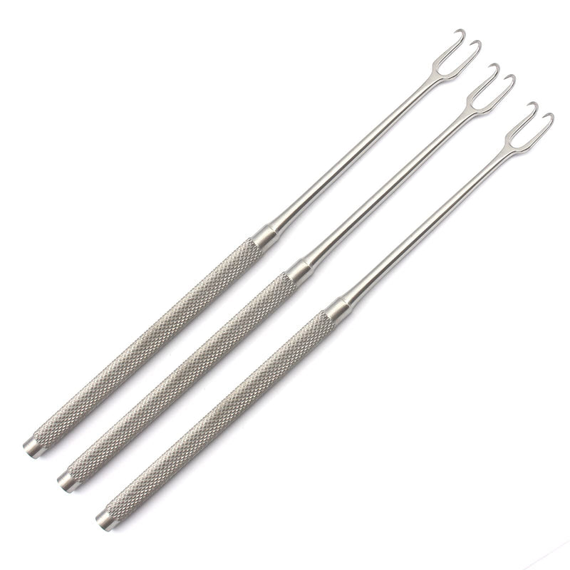 3 PCS Joseph Hook 6.25" Double Sharp PRONGS 2MM Stainless Steel Instruments ODM