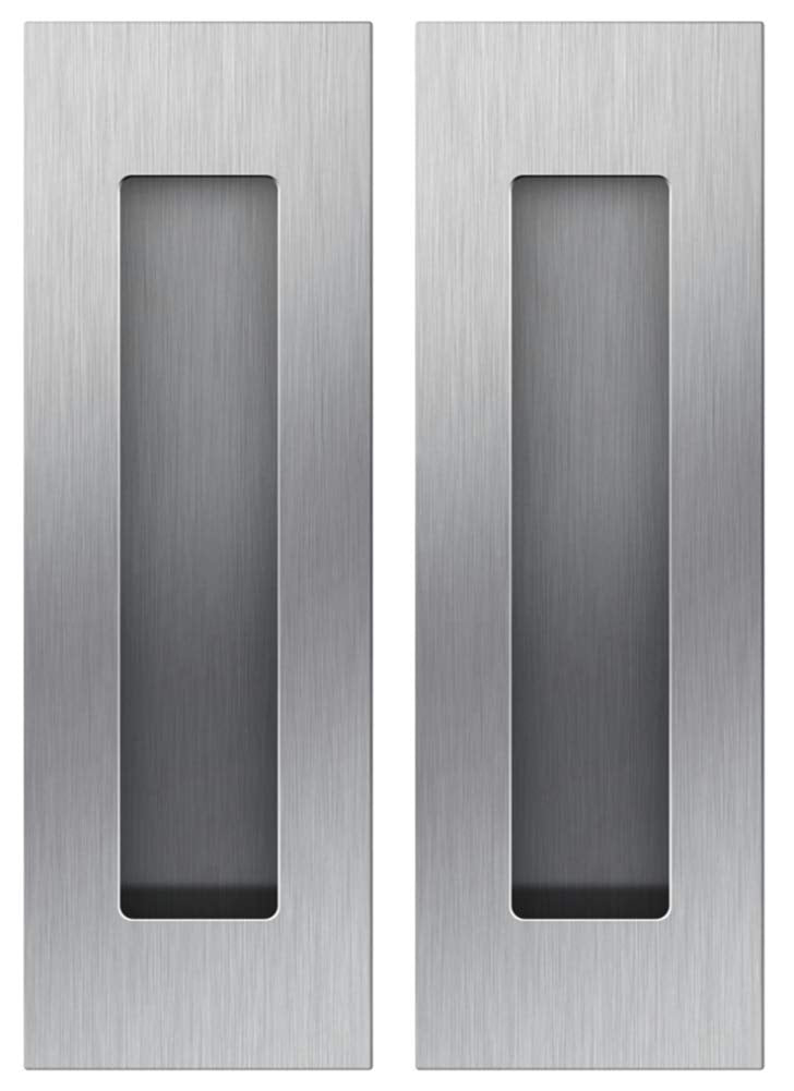Flush Pull 2 Pack 6" Rectangular-Satin Brushed, Free of Sharp Edge
