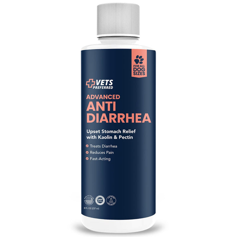 Vets Preferred Anti Diarrhea Liquid for Dogs - Dog Diarrhea Medication with Pectin and Kaolin (8 oz.) | Once Every 12 Hours for Dog Diarrhea & Dog Gas Relief 8 oz. - PawsPlanet Australia