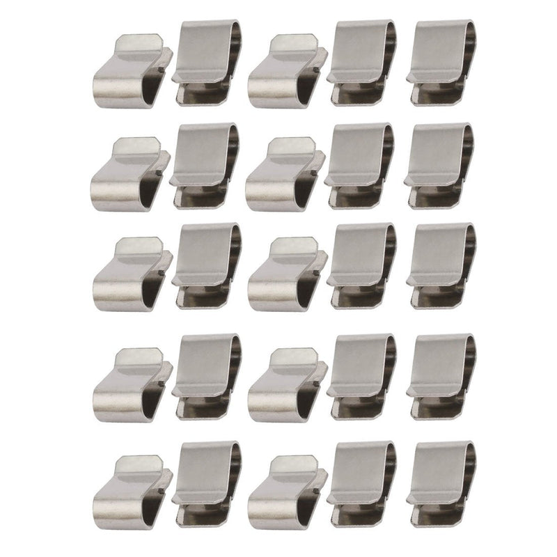 uxcell® 25pcs Stainless Steel Spring U Clip Silver Tone 21.4mm x 12mm