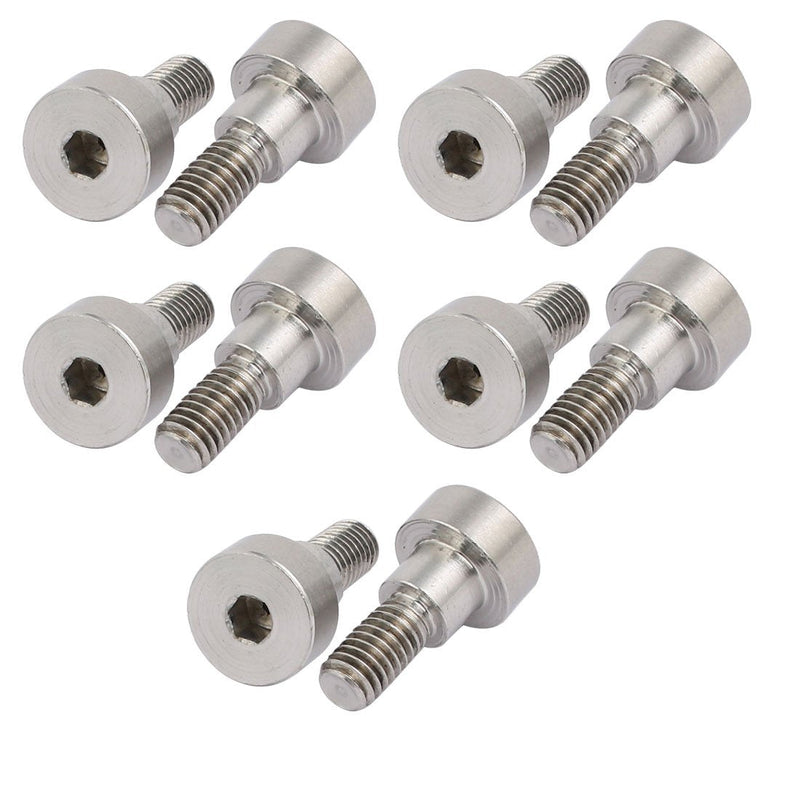 uxcell 10pcs 304 Stainless Steel Hex Socket Shoulder Bolt 8mm Shoulder Dia 6mm Shoulder Length M6 Thread 8mm x 6mm