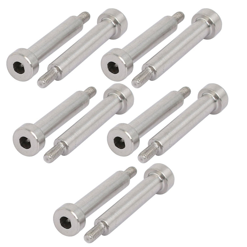 uxcell 10pcs 304 Stainless Steel Hex Socket Shoulder Bolt 5mm Shoulder Dia 25mm Shoulder Length M3 Thread 5mm x 25mm