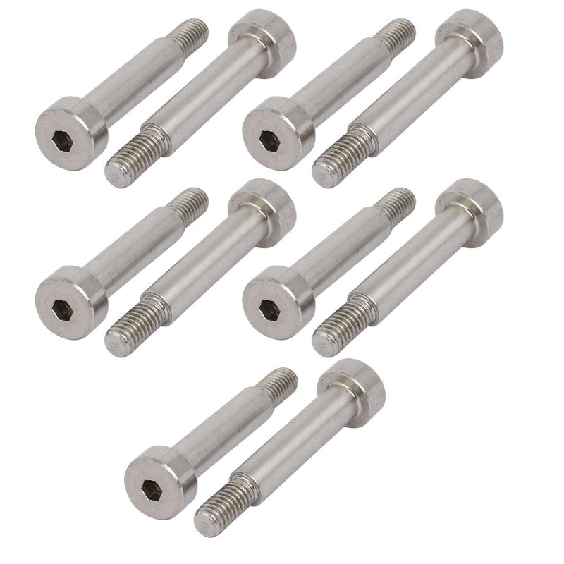uxcell 10pcs 304 Stainless Steel Hex Socket Shoulder Bolt 6mm Shoulder Dia 25mm Shoulder Length M5 Thread 6mm x 25mm