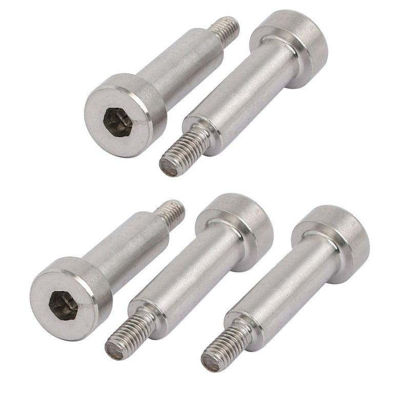 uxcell 5pcs 304 Stainless Steel Hex Socket Shoulder Bolt 5mm Shoulder Dia 15mm Shoulder Length M3 Thread 5mm x 15mm
