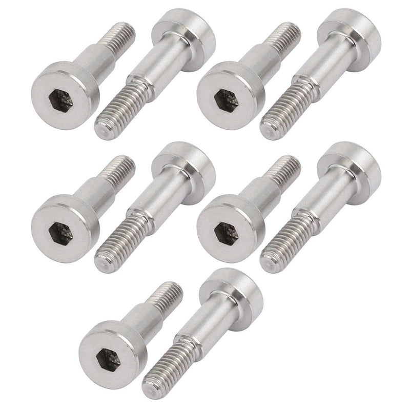 uxcell 10pcs 304 Stainless Steel Hex Socket Shoulder Bolt 5mm Shoulder Dia 10mm Shoulder Length M4 Thread 5mm x 10mm