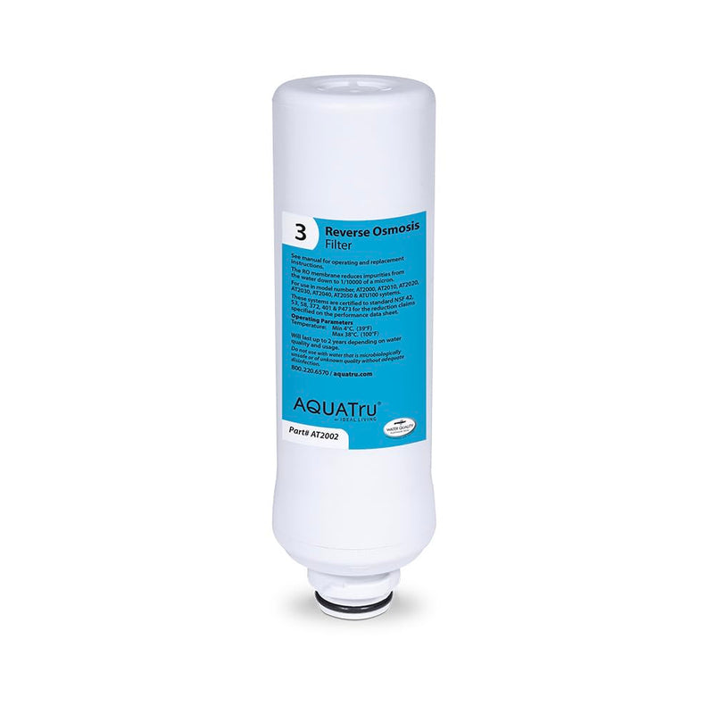 AquaTru - Replacement Reverse Osmosis Filter (Stage 3) for Countertop Reverse Osmosis Water Filter Purification System (AquaTru Classic, Connect & Under Sink AquaTru Water Purifier Filter) white, blue