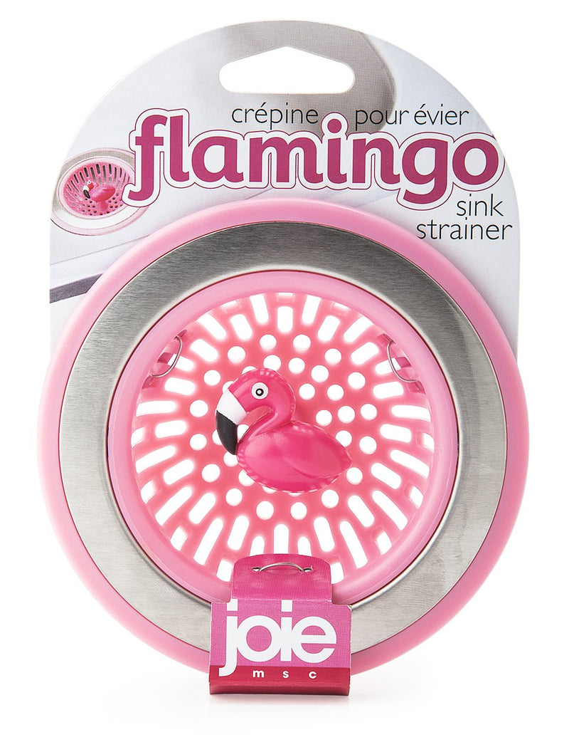 Joie Flamingo Kitchen Sink Strainer Basket, Fits All Standard Sinks, Stainless Steel, Cute Garbage Disposal Drain Cover, 4.5-Inch, Pink Flamingo