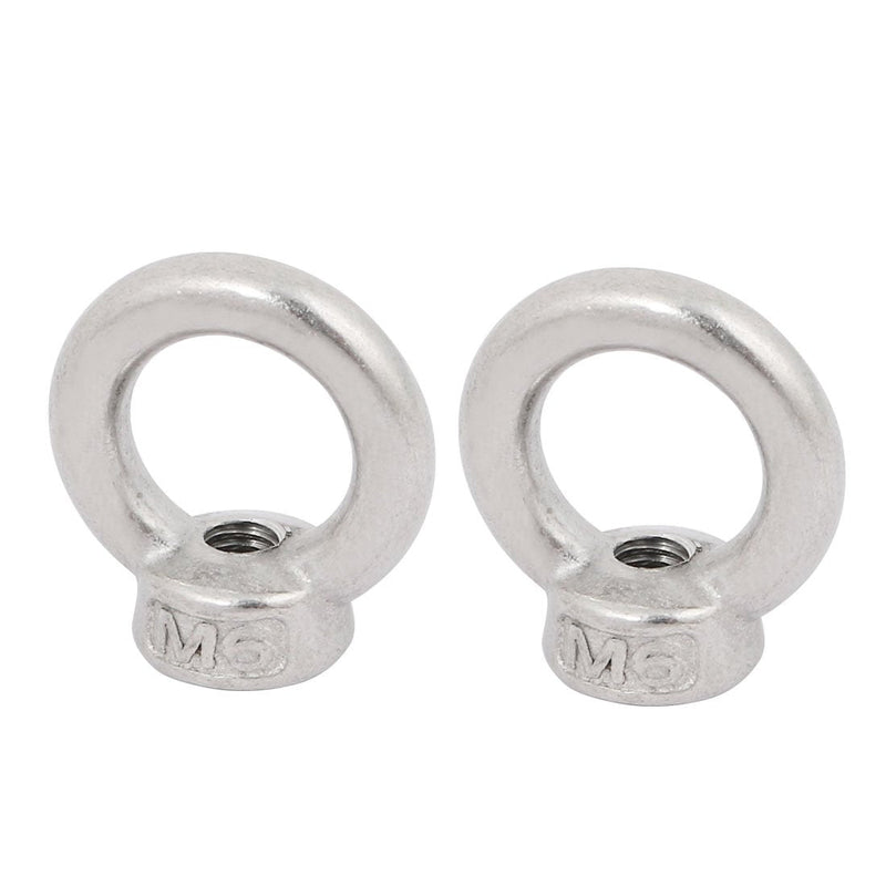 uxcell Lifting Eye Nut M6 Female Thread 316 Stainless Steel Round Shape for Rope Fitting Pack of 2