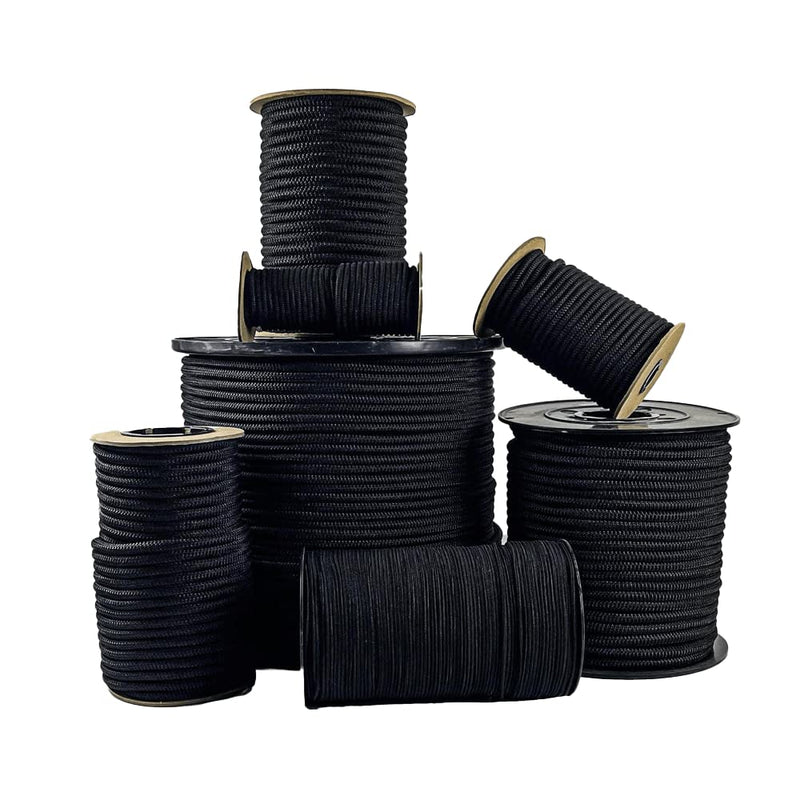 SGT KNOTS Diamond Grip Black Bungee Cord - 100% Stretch Elastic Cord and Absorbent Bungee Shock Cord for Camping, Kayak Deck, Crafting (3/32" x 100ft) 3/32 inch x 100 feet