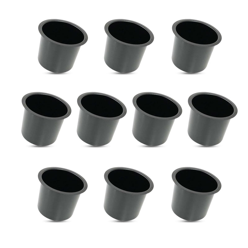 Yuanhe Aluminum Jumbo Cup Holder - 10 Pack Black Poker Table Cup Holder Insert for Casino Game Table Sofa Boats Pontoon Marine Bench Desk RV Cars & Trucks