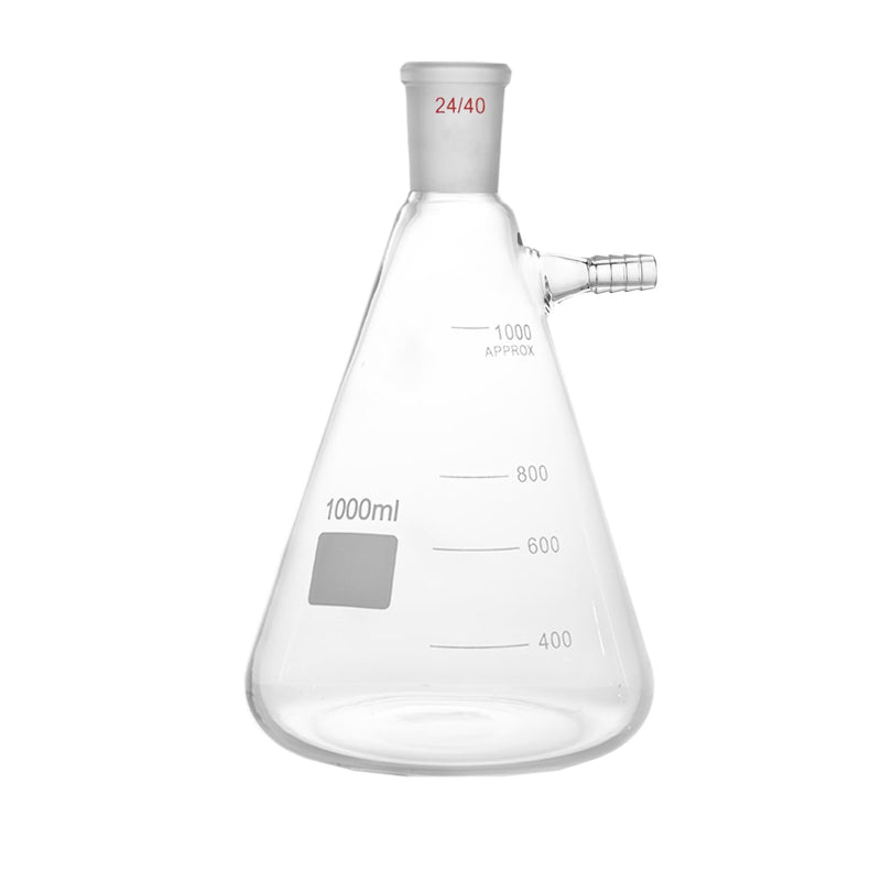 1000ml,24/40,Glass Filter Suction Flask,1L Lab Filtration Bottle
