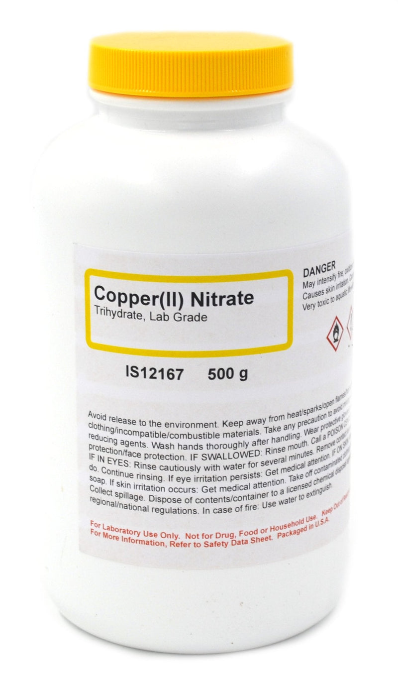 Lab-Grade Copper (II) Nitrate Trihydrate, 500g - The Curated Chemical Collection