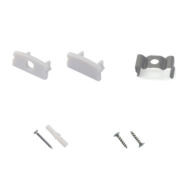 15-Pack End Caps and Mounting Clips for Hunhun U Shape LED Aluminum Channel System (U channel type)