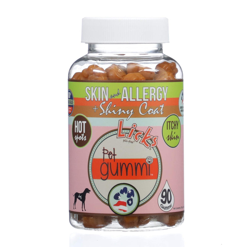 Dog Skin and Allergy Gummies - Omega 3 Dog Allergy Relief - Dog Vitamins & Supplements for Itch Relief - Turmeric Supplement for Dog Skin - Dog Vitamin Gummies - 90 Gummies - PawsPlanet Australia
