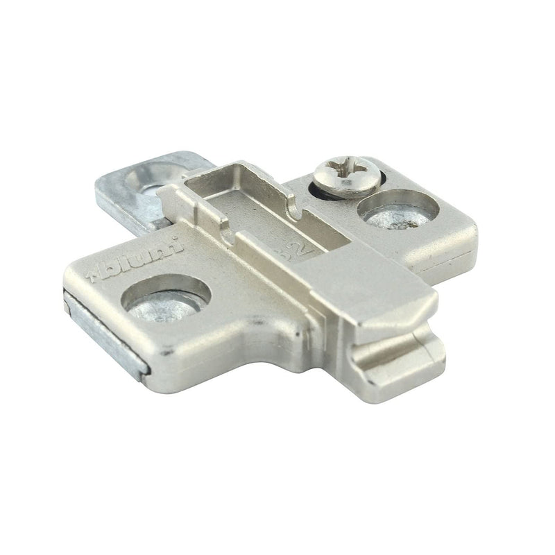 Blum 175H7100x10S 175H7100, Frameless Mounting Plate, Clip-On, 0 mm Height (Pack of 10 with Screws), Nickel Finish Pack of 10