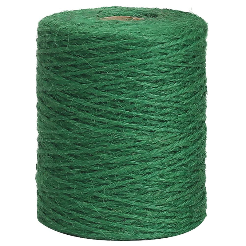 Vivifying Garden Twine, 656 Feet 2mm Green Plant Ties, Strong Jute Twine String for Climbing Plants, Tomatoes, Floristry, Crafts 656Feet