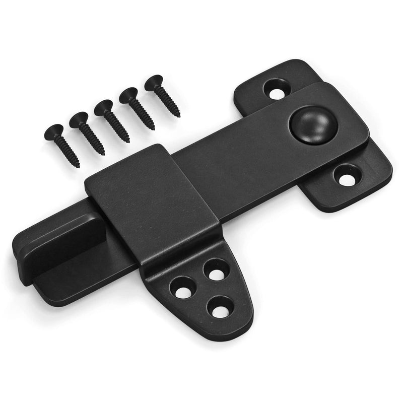Barn Door Latch - Shed Door Latch - Sliding Barn Door Latches and Catches - Barn Door Lock - Black Wrought Iron Rustic Flip Latch Hardware Kit for Double Doors, Garden Gate, Cabinet, Bar, Pantry 1